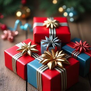 Envoltorio de regalos especial con lazo y papel colorido